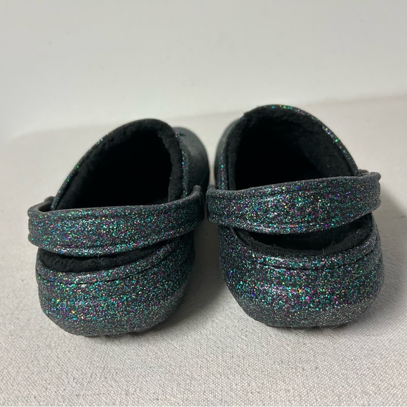 Crocs Classic Glitter Lined Clogs M6 / W8 Multicolor Black Lining Starry Skies - Picture 3 of 10
